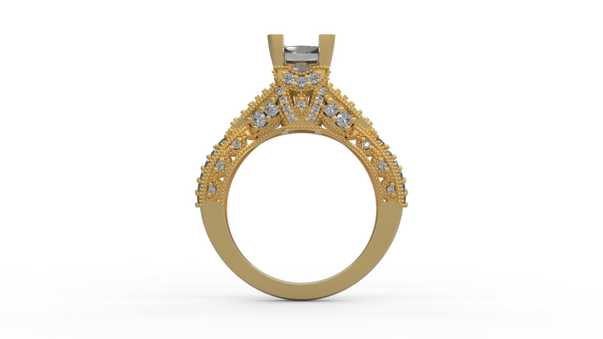 Woman Solitaire Ring 1178 3D print model_1