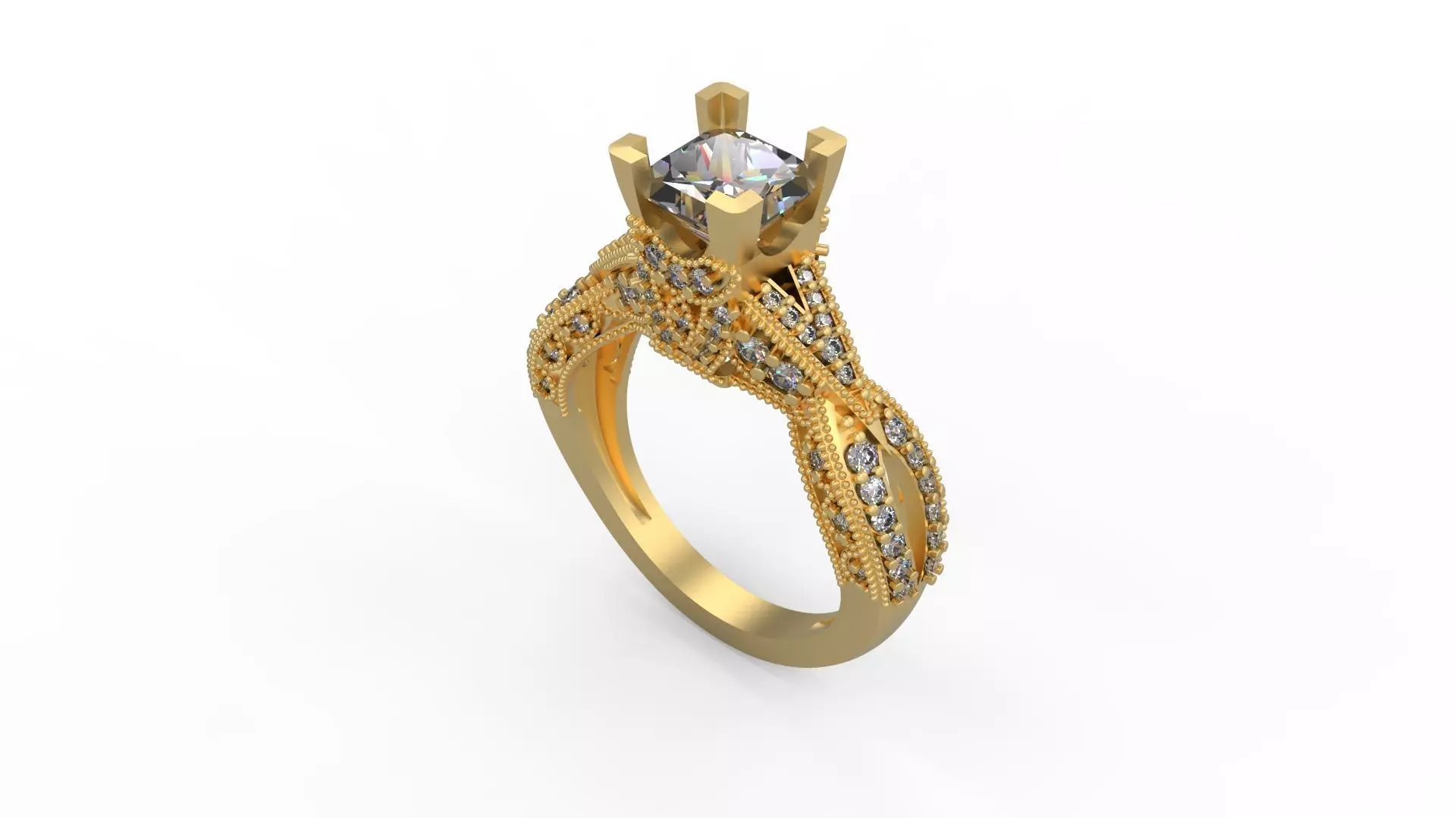 Woman Solitaire Ring 1178 3D print model_0