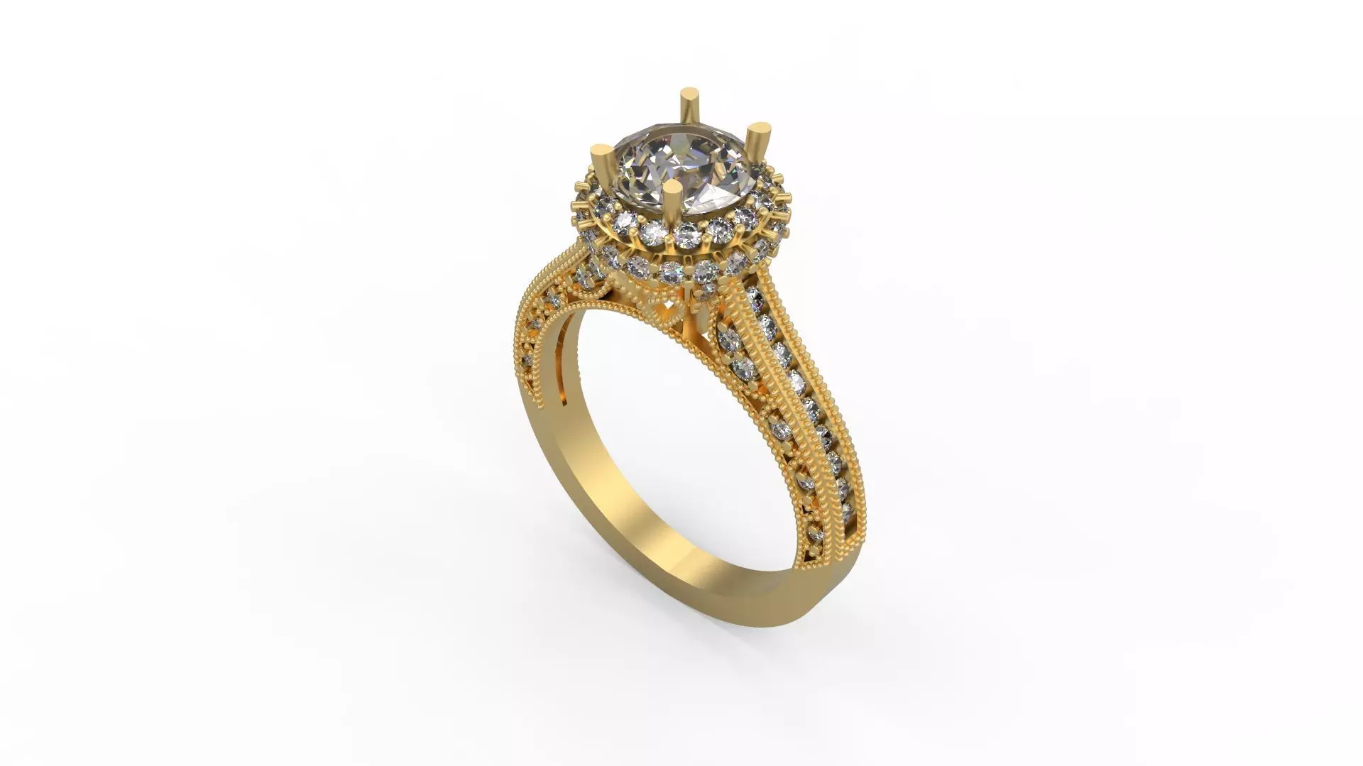 Woman Solitaire Ring 1176 3D print model_0