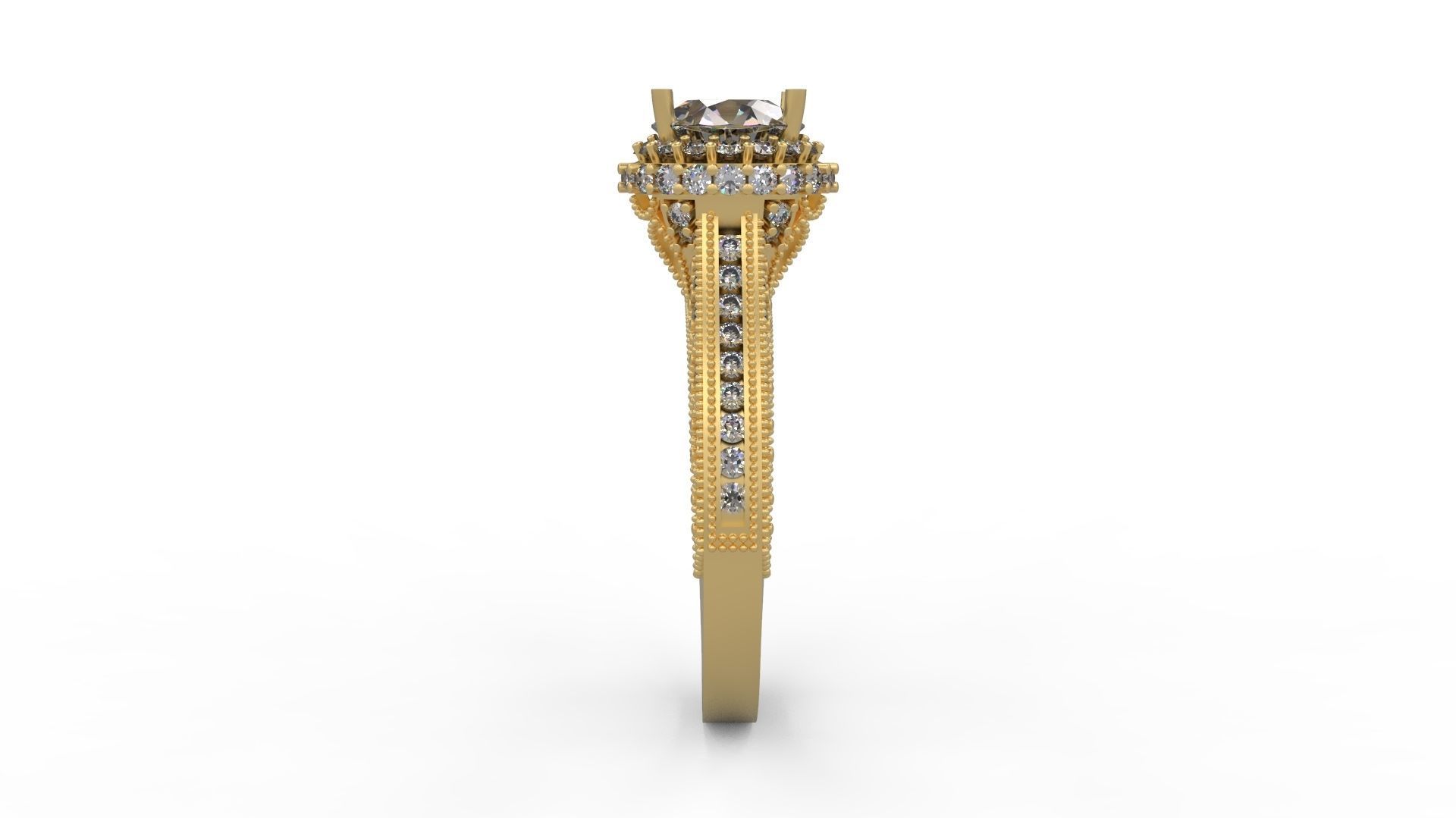 Woman Solitaire Ring 1176 3D print model_3