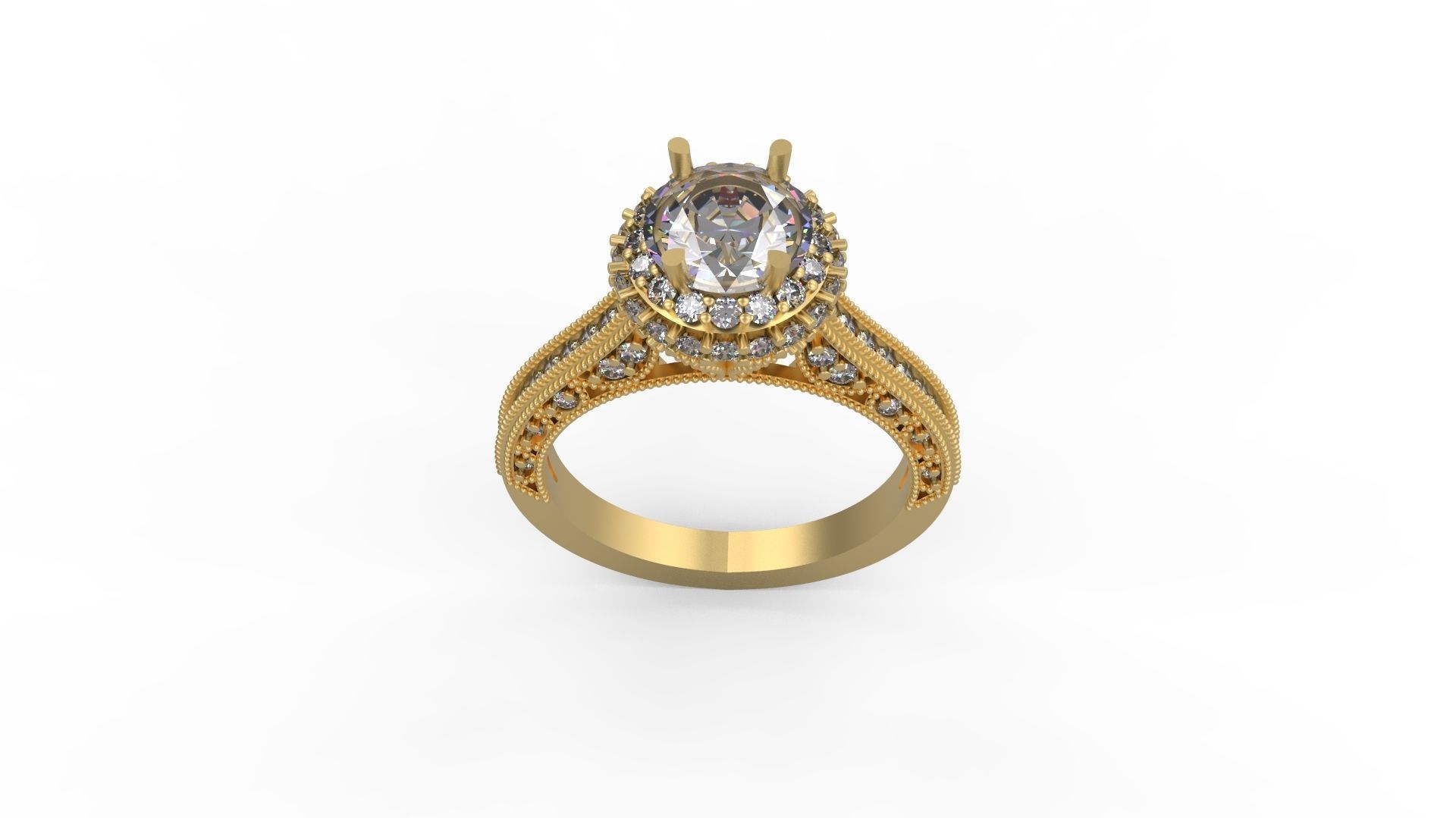 Woman Solitaire Ring 1176 3D print model_5