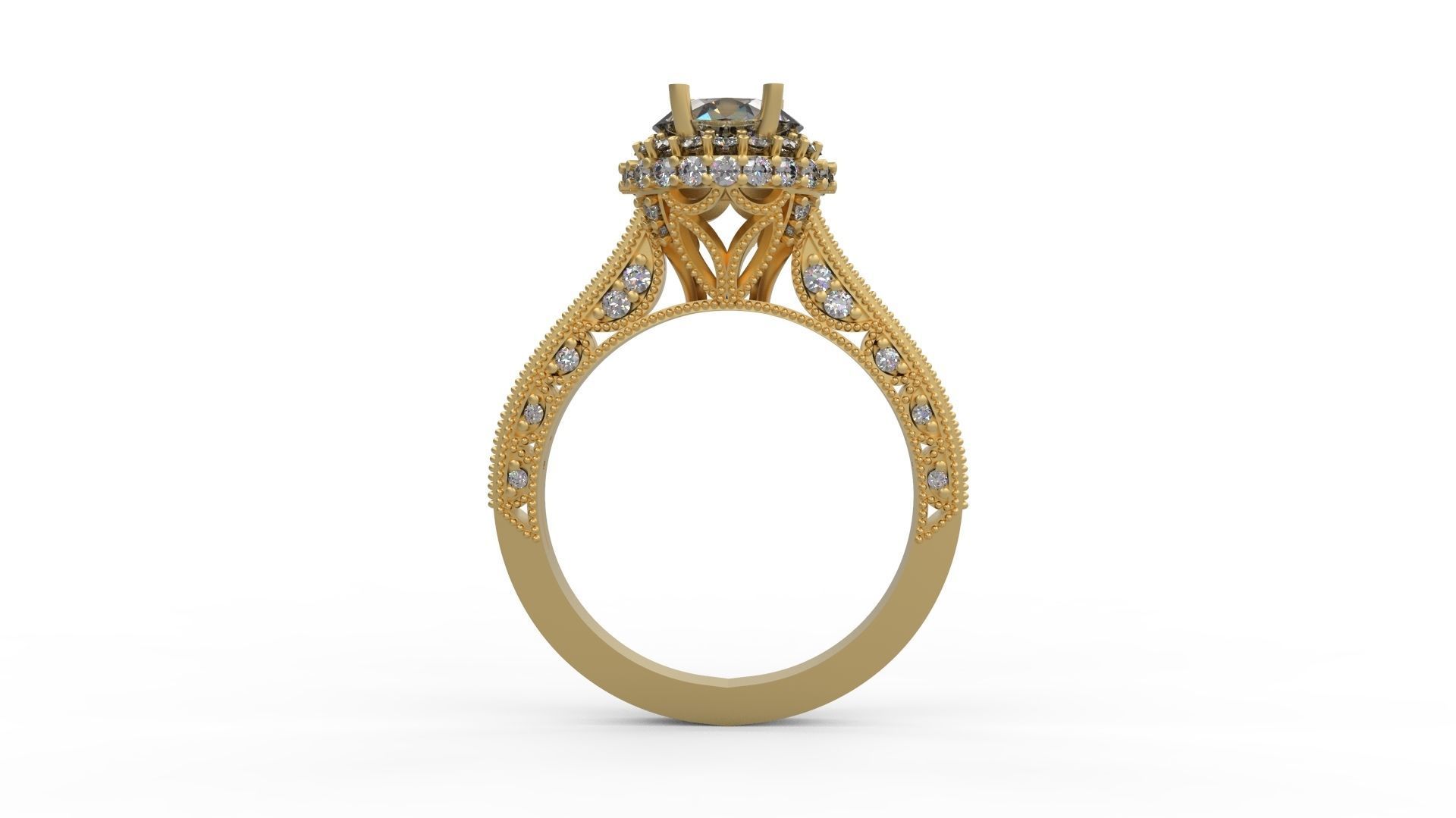 Woman Solitaire Ring 1176 3D print model_1