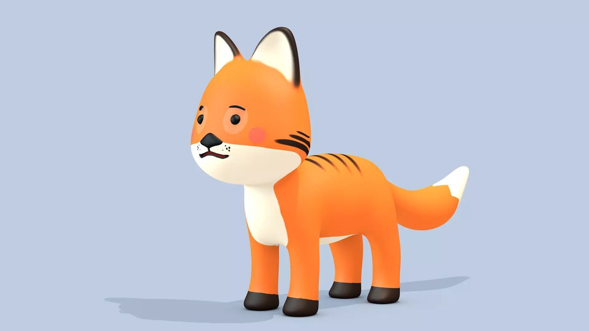 Cartoon Fox Low-poly 3D model