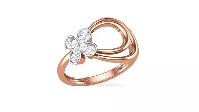 Minimalist Light wt Diamond Women ring 3dm stl obj gltf