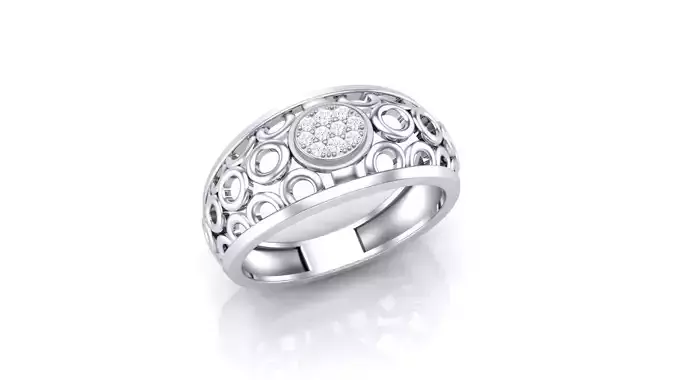 Minimalist Light wt Diamond Women ring 3dm stl obj gltf