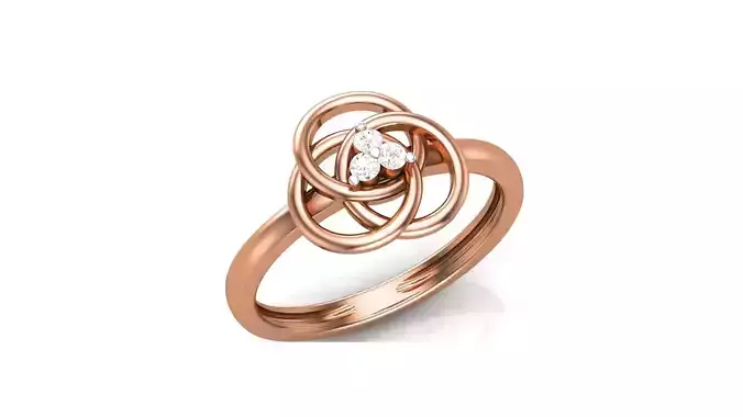 Flower Minimalist Light wt Diamond Women ring 3dm stl obj gltf 3D print model
