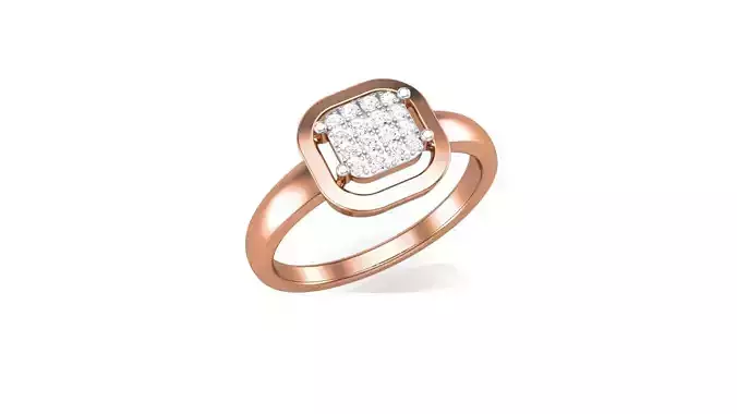 Minimalist Light wt Diamond Women ring 3dm stl obj gltf