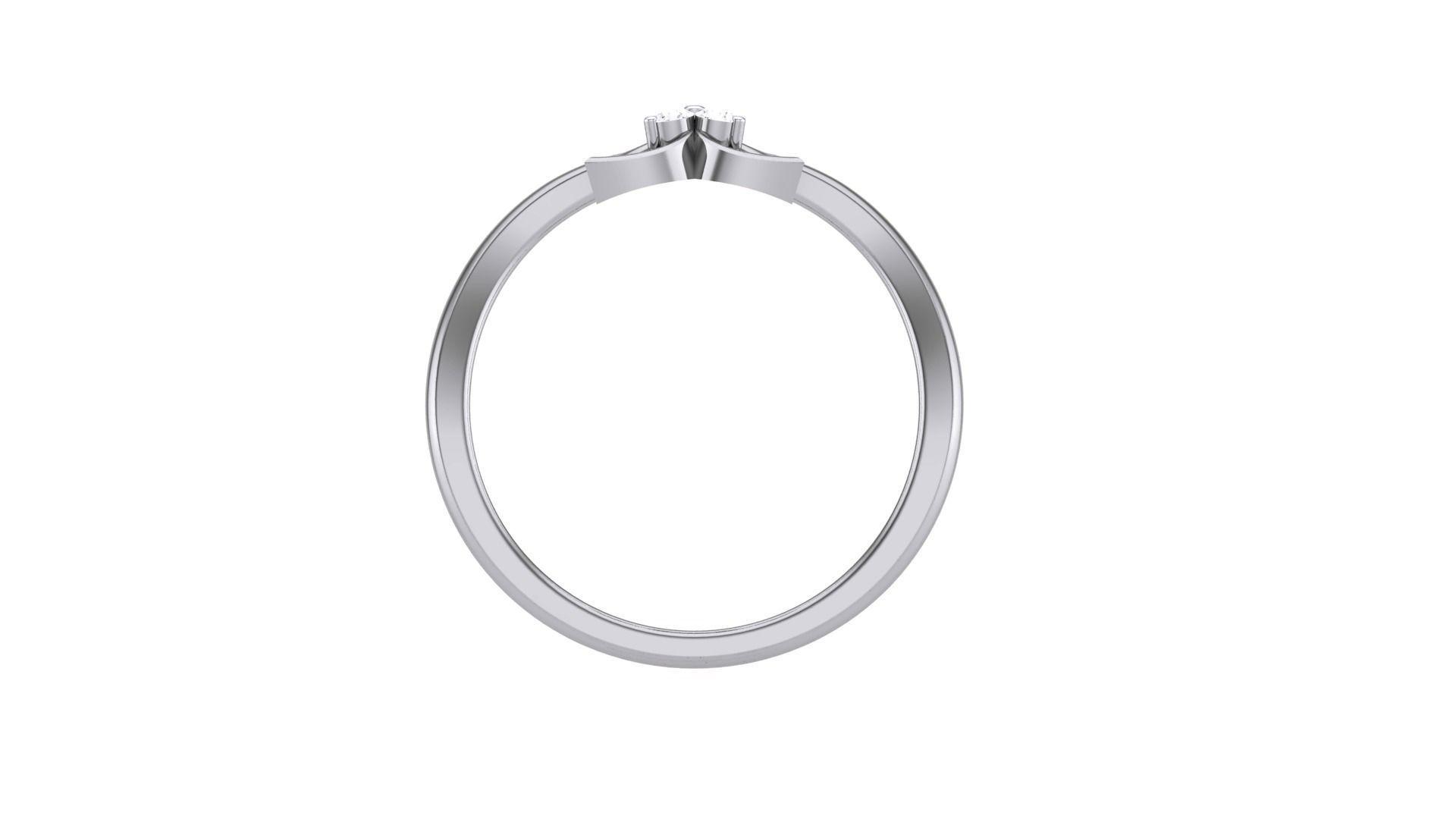 Flower Minimalist Light wt Diamond Women ring 3dm stl obj gltf 3D print model_10