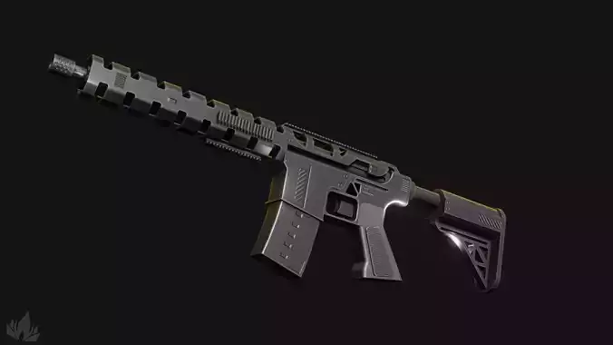 Rifle - 3D Model with Textures Game Ready 