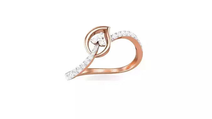 Minimalist Light wt Diamond Women ring 3dm stl obj gltf