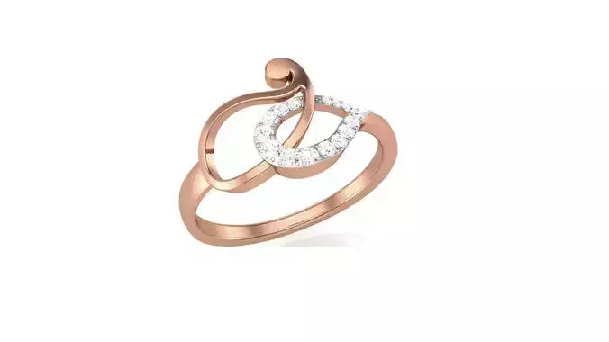 Minimalist Light wt Diamond Women ring 3dm stl obj gltf