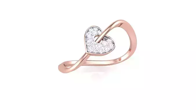 Heart Love Minimalist Light wt Diamond Women ring 3dm stl obj 3D print model
