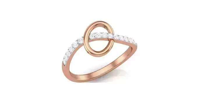 Minimalist Light wt Diamond Women ring 3dm stl obj gltf