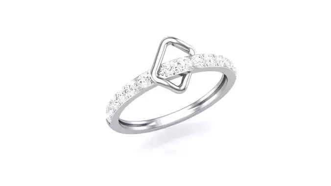 Minimalist Light wt Diamond Women ring 3dm stl obj gltf