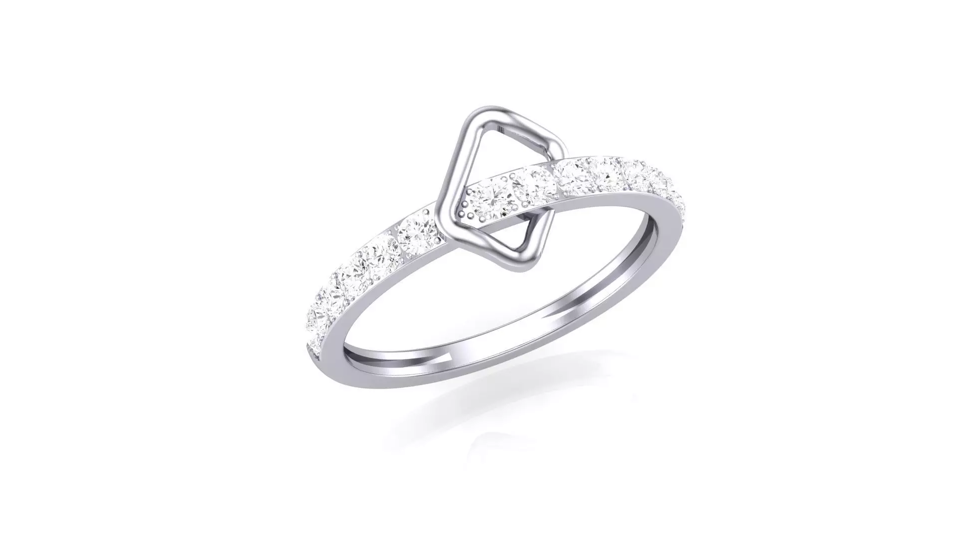Minimalist Light wt Diamond Women ring 3dm stl obj gltf 3D print model