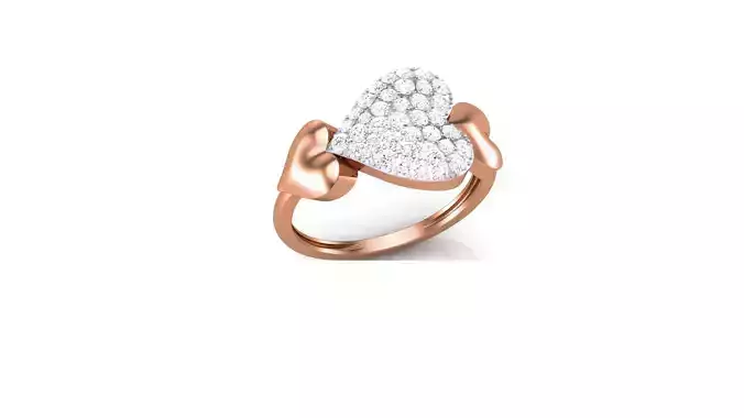 Heart Love Minimalist Light wt Diamond Women ring 3dm stl obj 3D print model