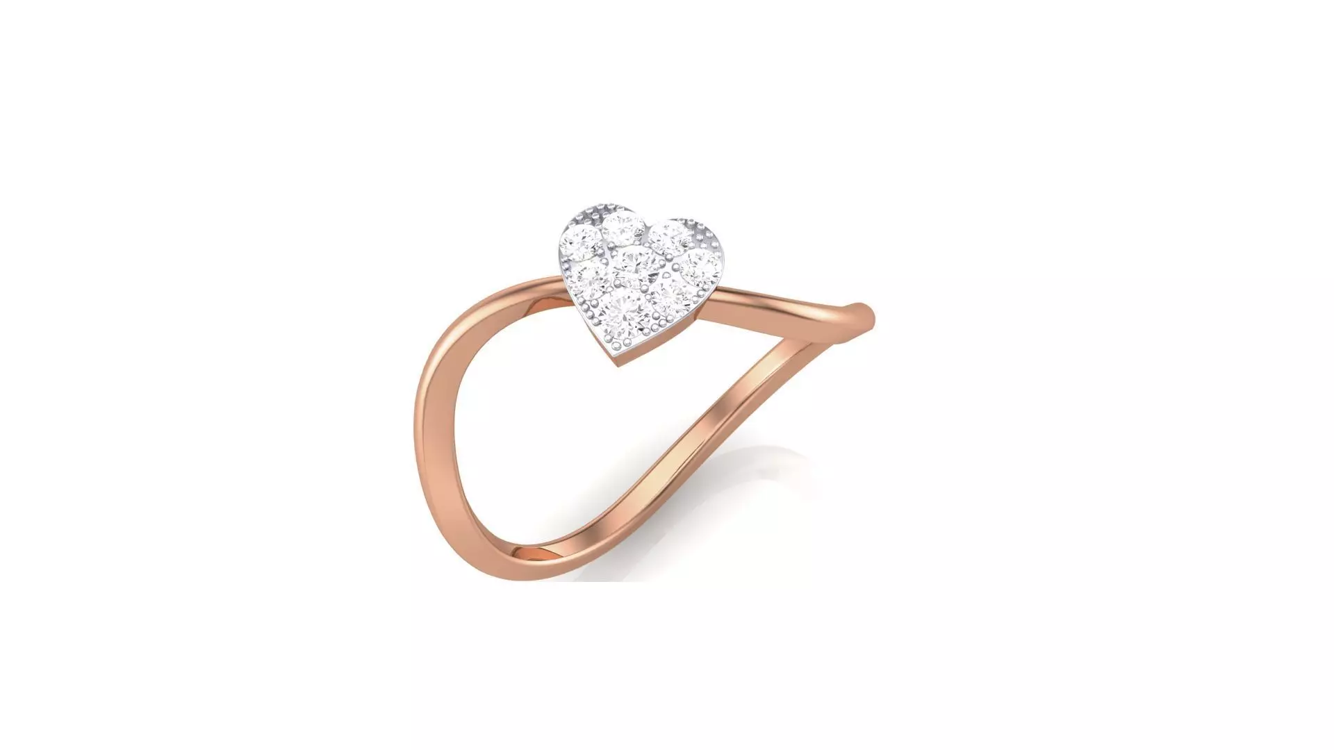 Love Heart Minimalist Light wt Diamond Women ring 3dm stl obj 3D print model