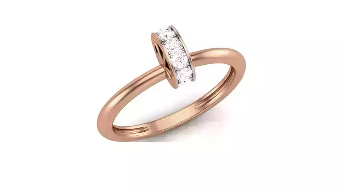 Minimalist Light wt Diamond Women ring 3dm stl obj gltf