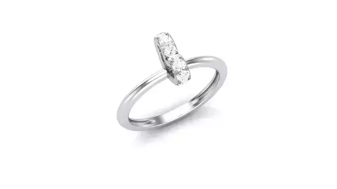 Minimalist Light wt Diamond Women ring 3dm stl obj gltf