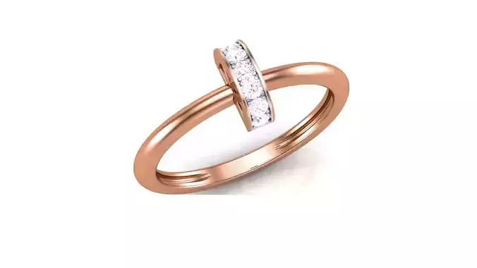 Minimalist Light wt Diamond Women ring 3dm stl obj gltf