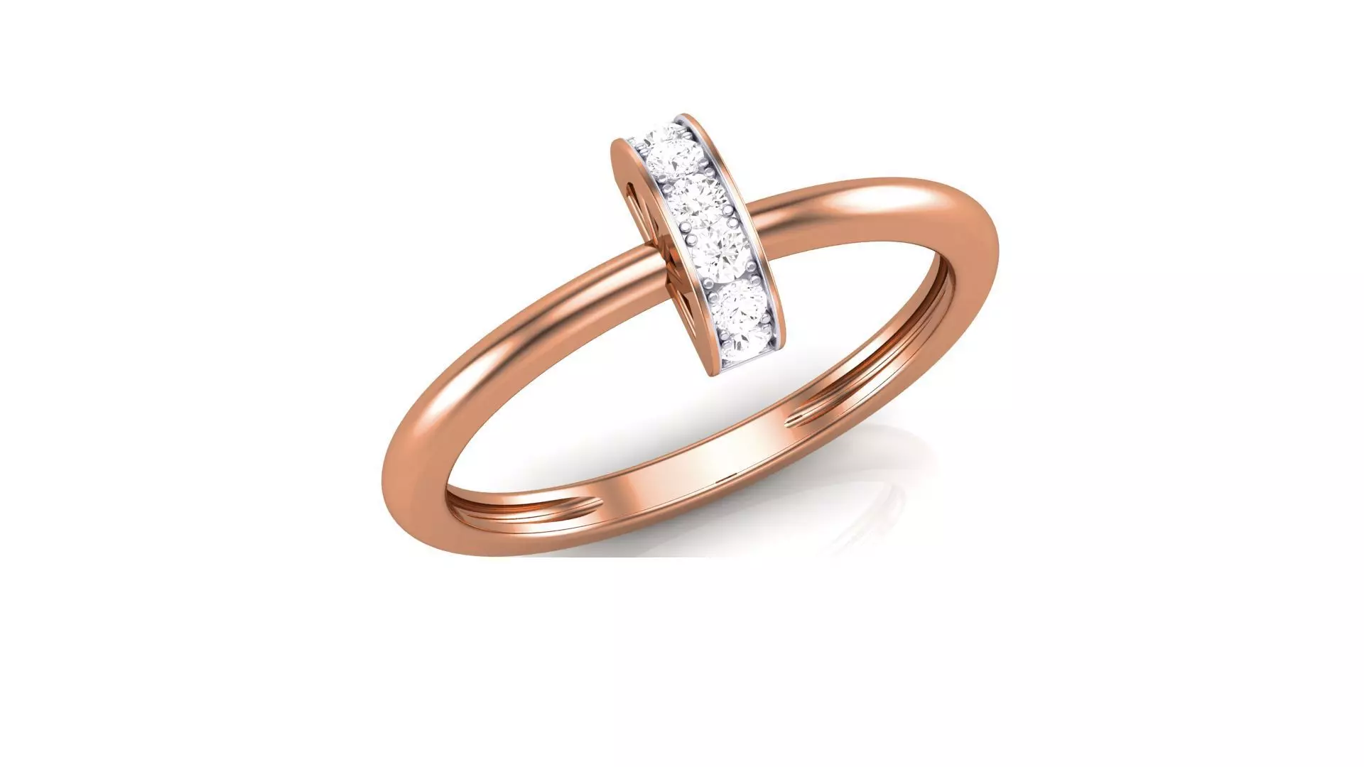 Minimalist Light wt Diamond Women ring 3dm stl obj gltf 3D print model