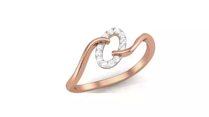 Minimalist Light wt Diamond Women ring 3dm stl obj gltf