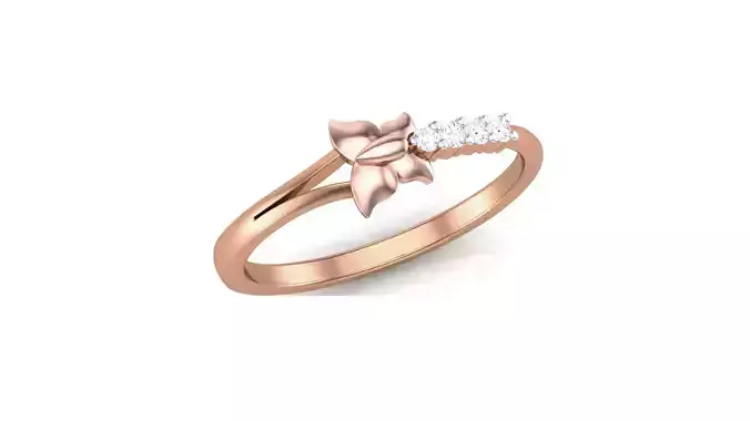 Butterfly Minimalist Light wt Diamond Women ring 3dm stl obj  3D print model