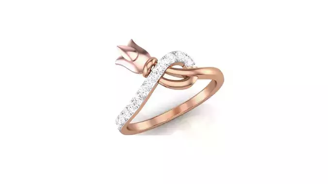 Flower Minimalist Light wt Diamond Women ring 3dm stl obj gltf 3D print model