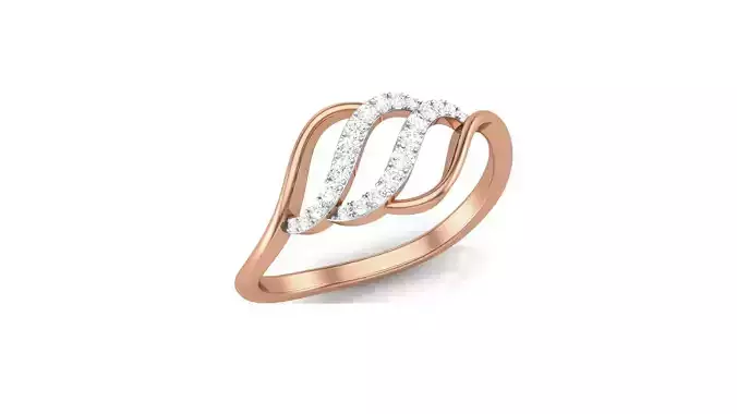 Minimalist Light wt Diamond Women ring 3dm stl obj gltf