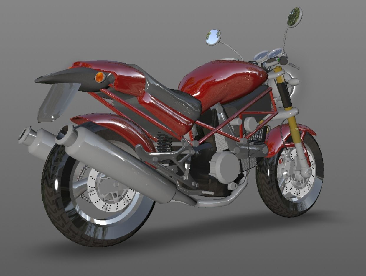 Ducati Monster Heavy Bike 3D Model Game Ready Asset Low-poly 3D model_8