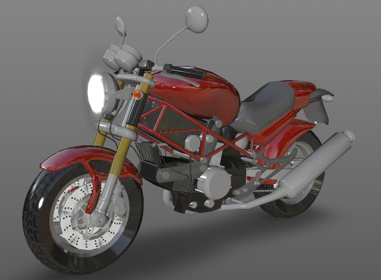 Ducati Monster Heavy Bike 3D Model Game Ready Asset Low-poly 3D model_3