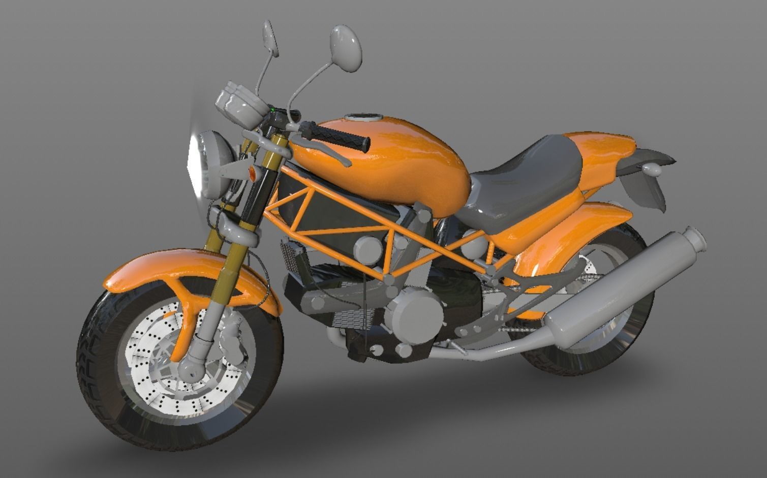 Ducati Monster Heavy Bike 3D Model Game Ready Asset Low-poly 3D model_13