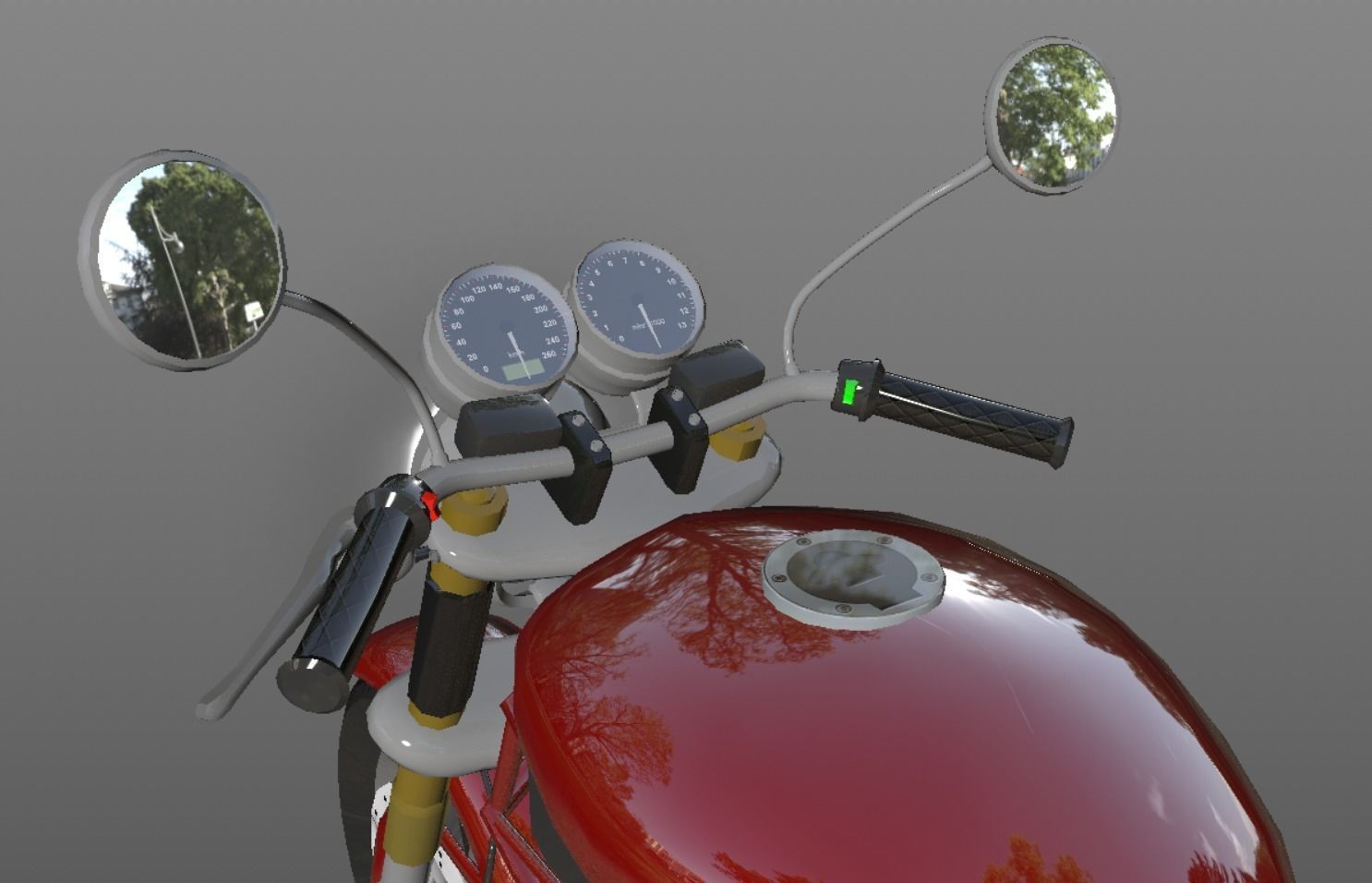 Ducati Monster Heavy Bike 3D Model Game Ready Asset Low-poly 3D model_9