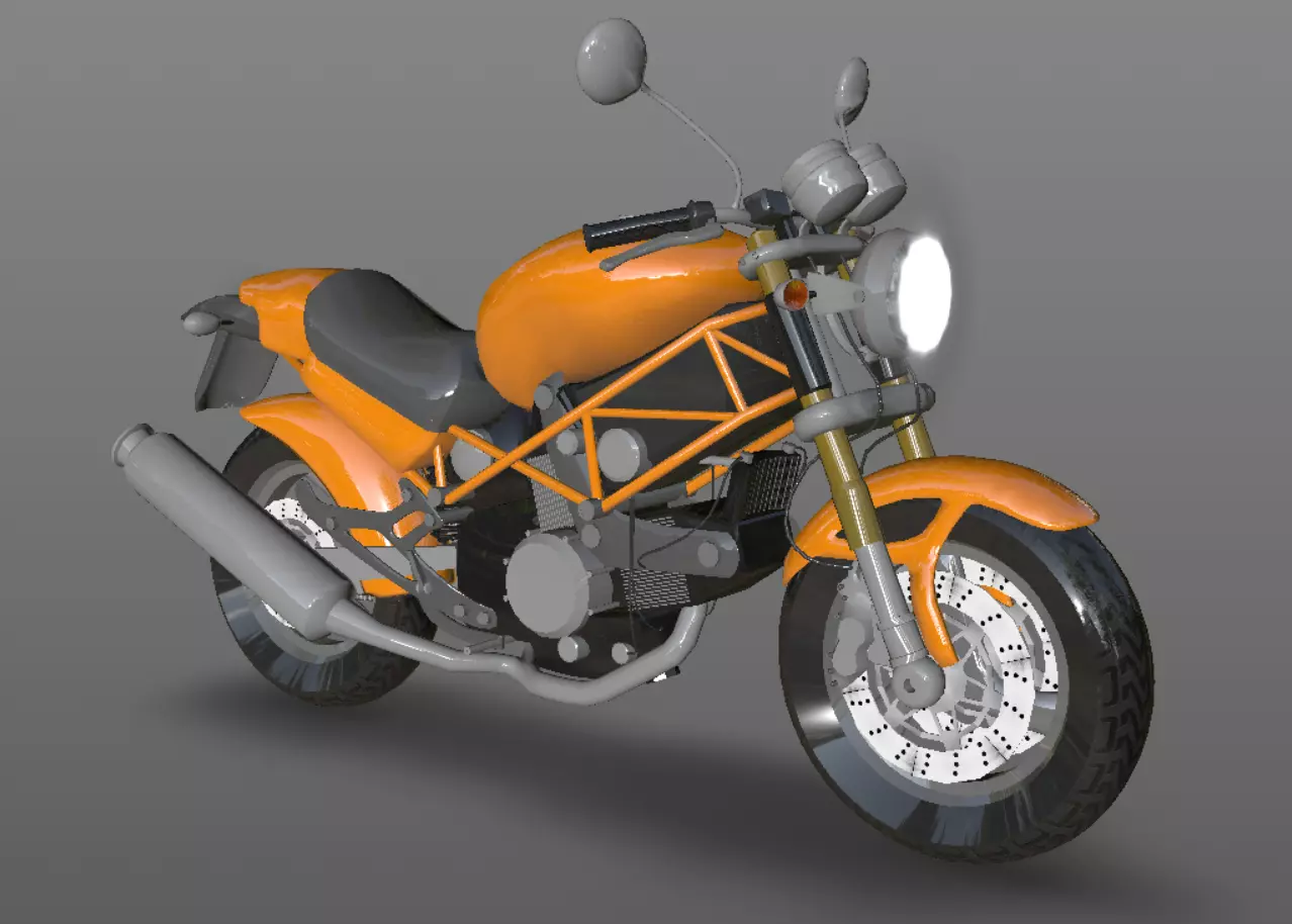 Ducati Monster Heavy Bike 3D Model Game Ready Asset Low-poly 3D model_0