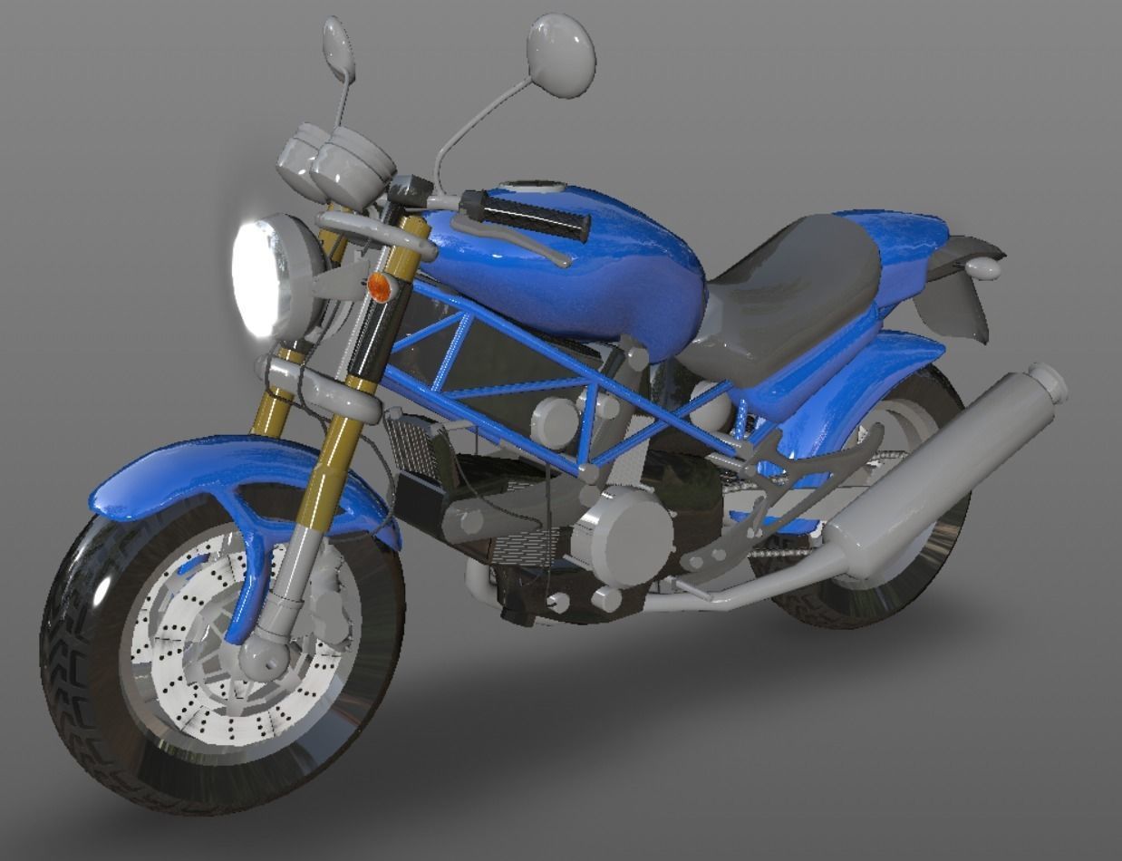 Ducati Monster Heavy Bike 3D Model Game Ready Asset Low-poly 3D model_12