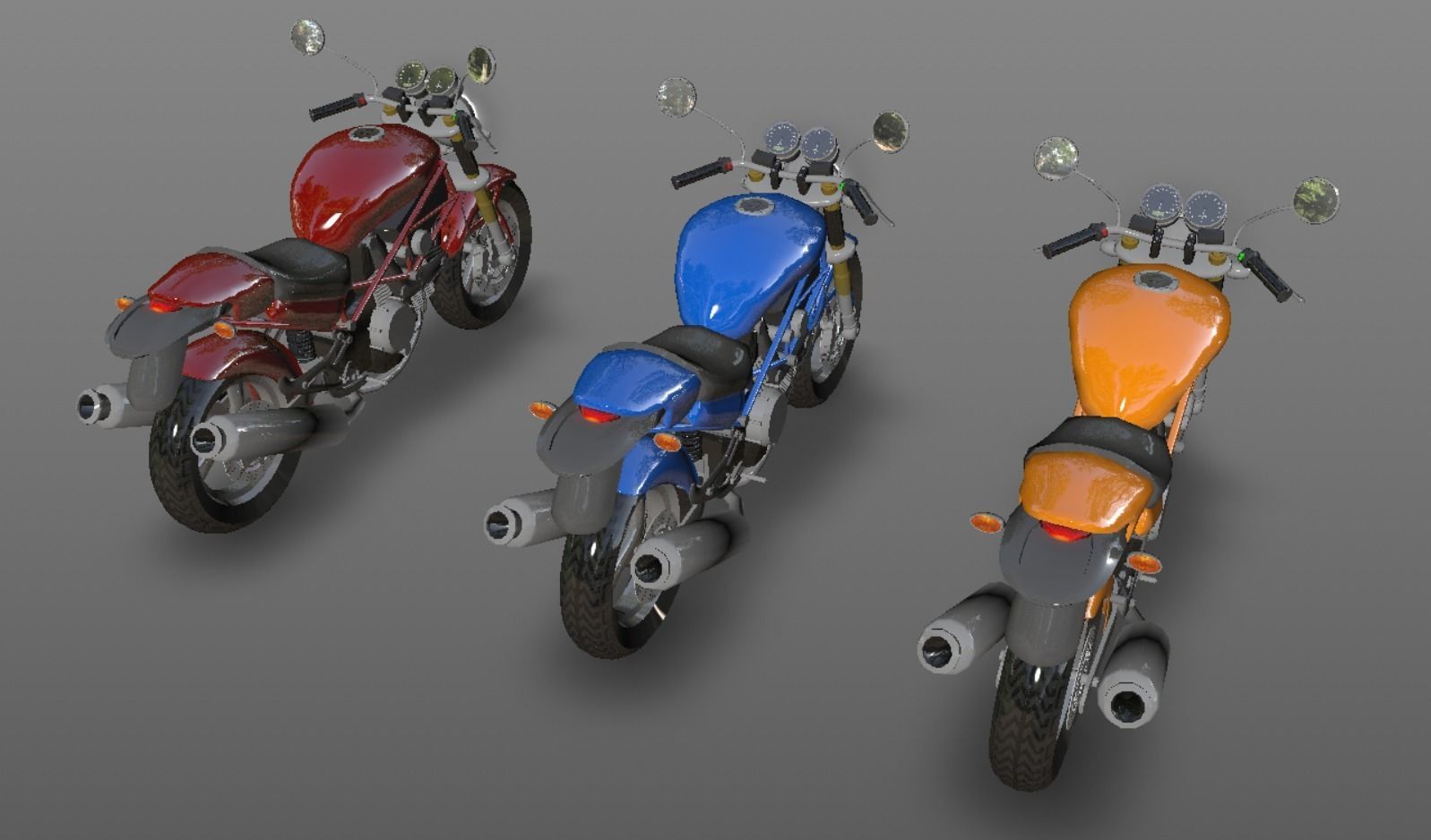 Ducati Monster Heavy Bike 3D Model Game Ready Asset Low-poly 3D model_17
