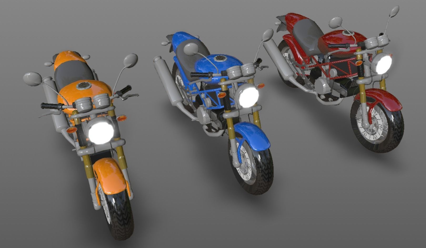 Ducati Monster Heavy Bike 3D Model Game Ready Asset Low-poly 3D model_16