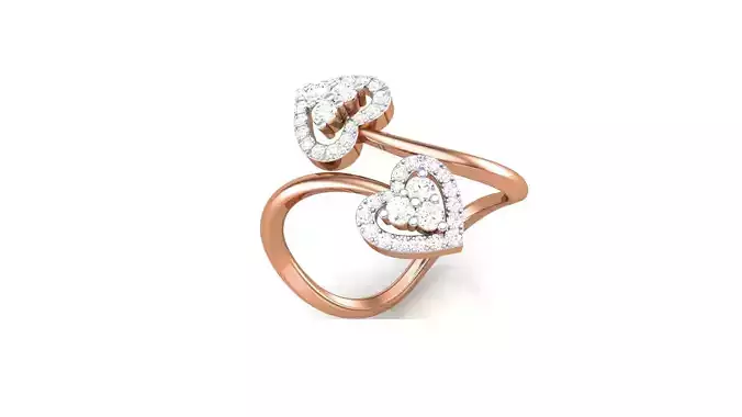 Heart Love Minimalist Light wt Diamond Women ring 3dm stl obj 3D print model