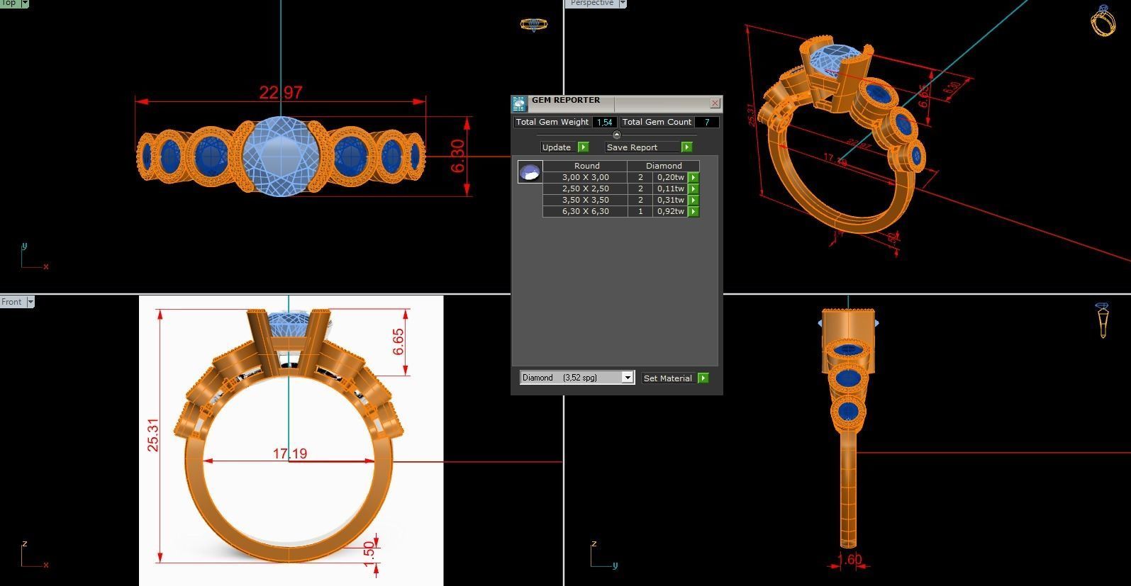 Woman Solitaire Ring 1204 3D print model_9