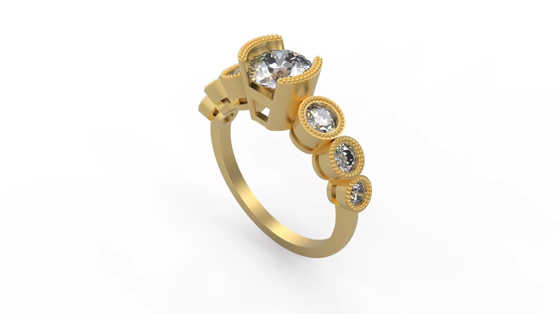Woman Solitaire Ring 1204 3D print model_0