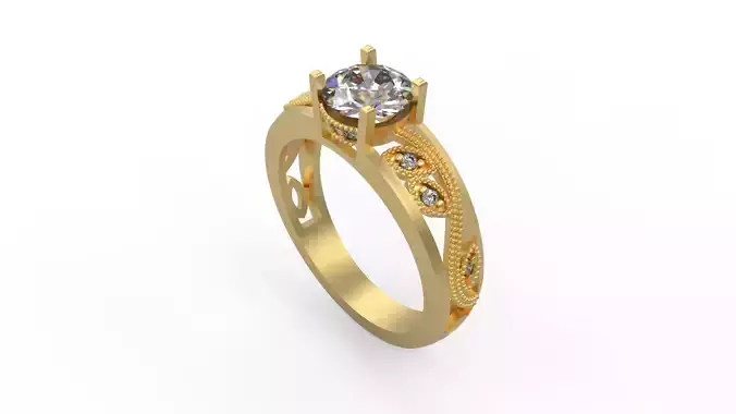 Woman Solitaire Ring 1235