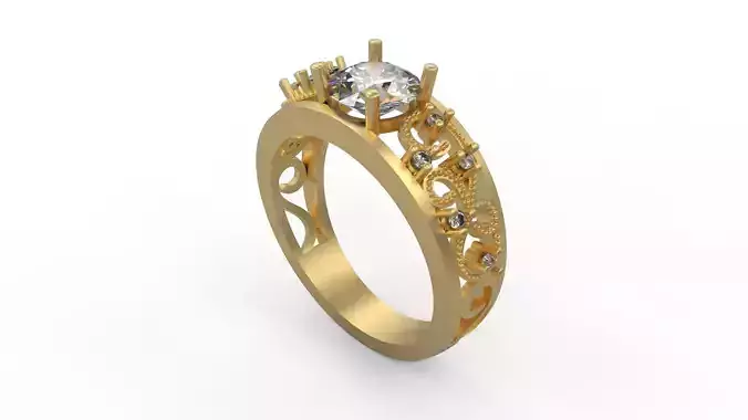 Woman Solitaire Ring 1205