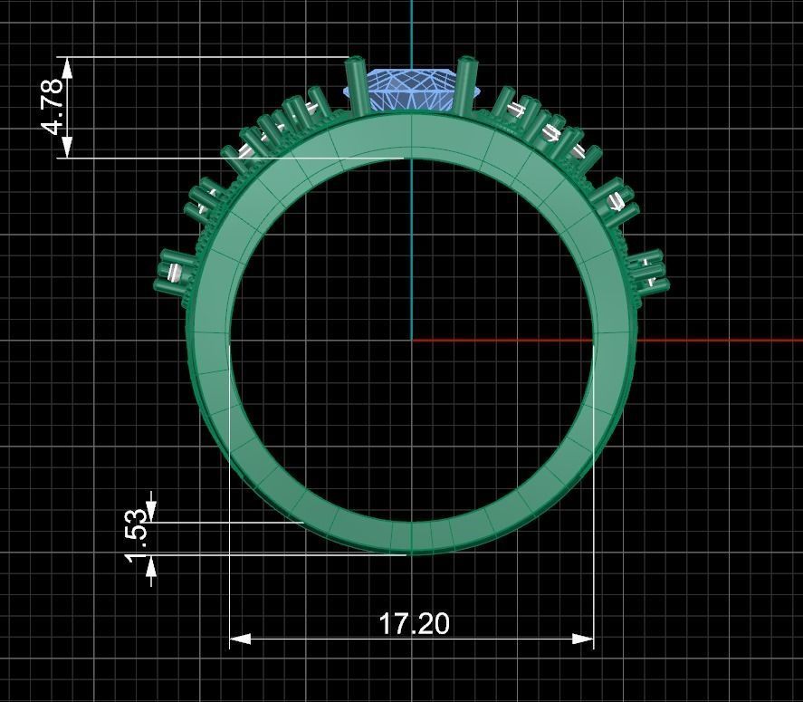 Woman Solitaire Ring 1205 3D print model_6