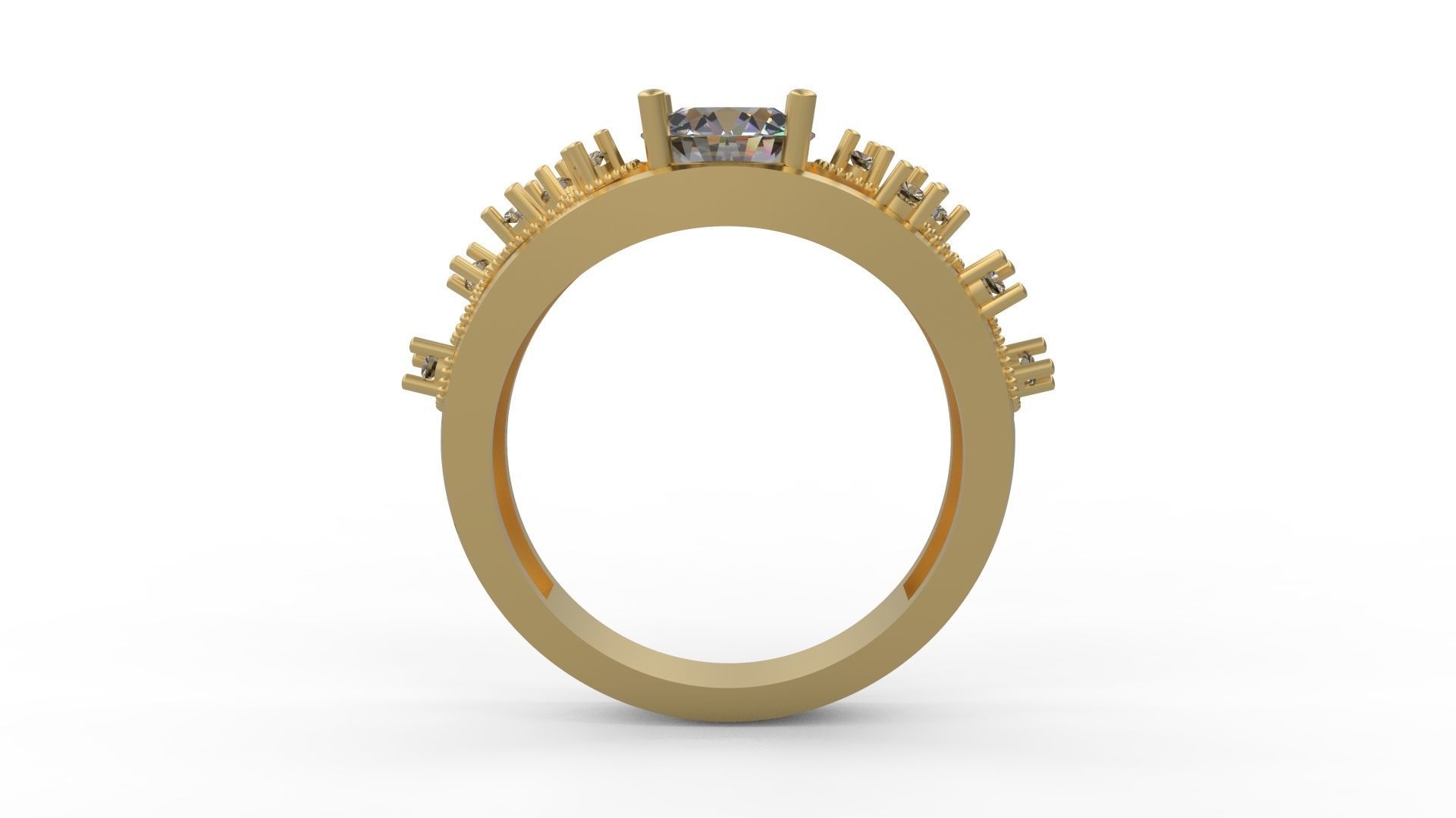 Woman Solitaire Ring 1205 3D print model_1