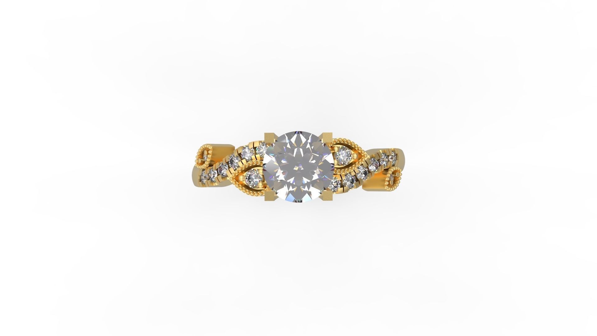 Woman Solitaire Ring 1228 3D print model_4
