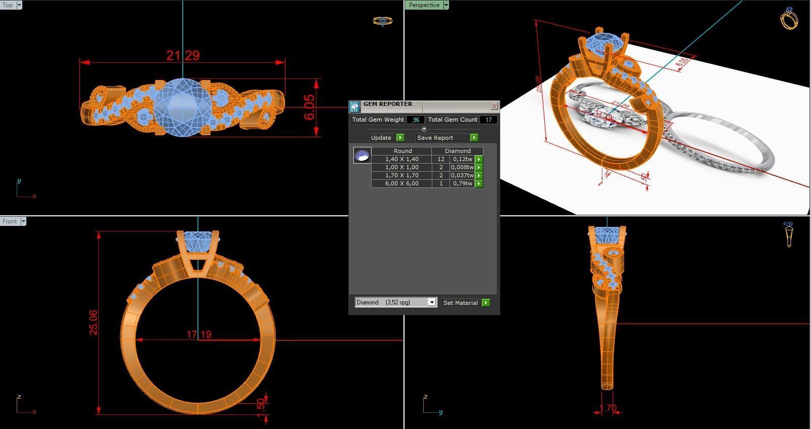 Woman Solitaire Ring 1228 3D print model_8
