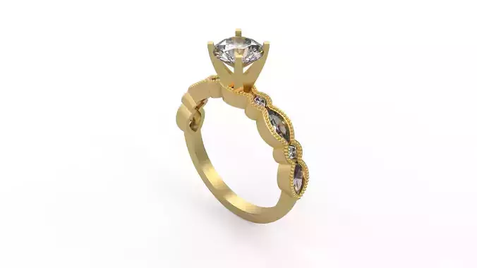 Woman Solitaire Ring 1225