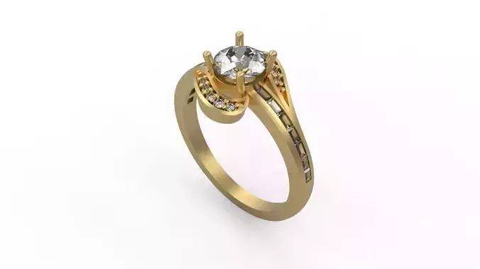 Woman Solitaire Ring 1222