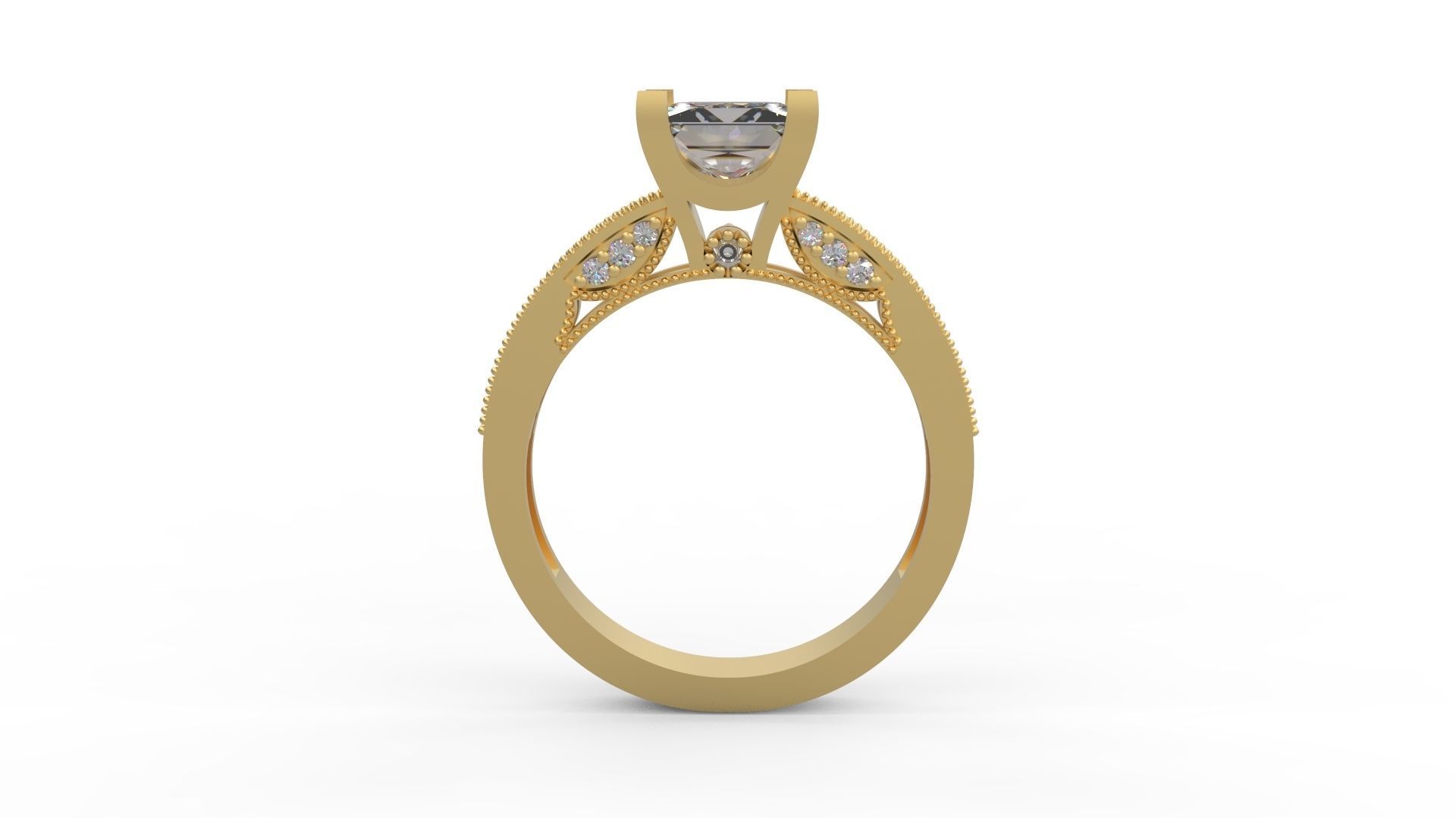 Woman Solitaire Ring 1218 3D print model_1