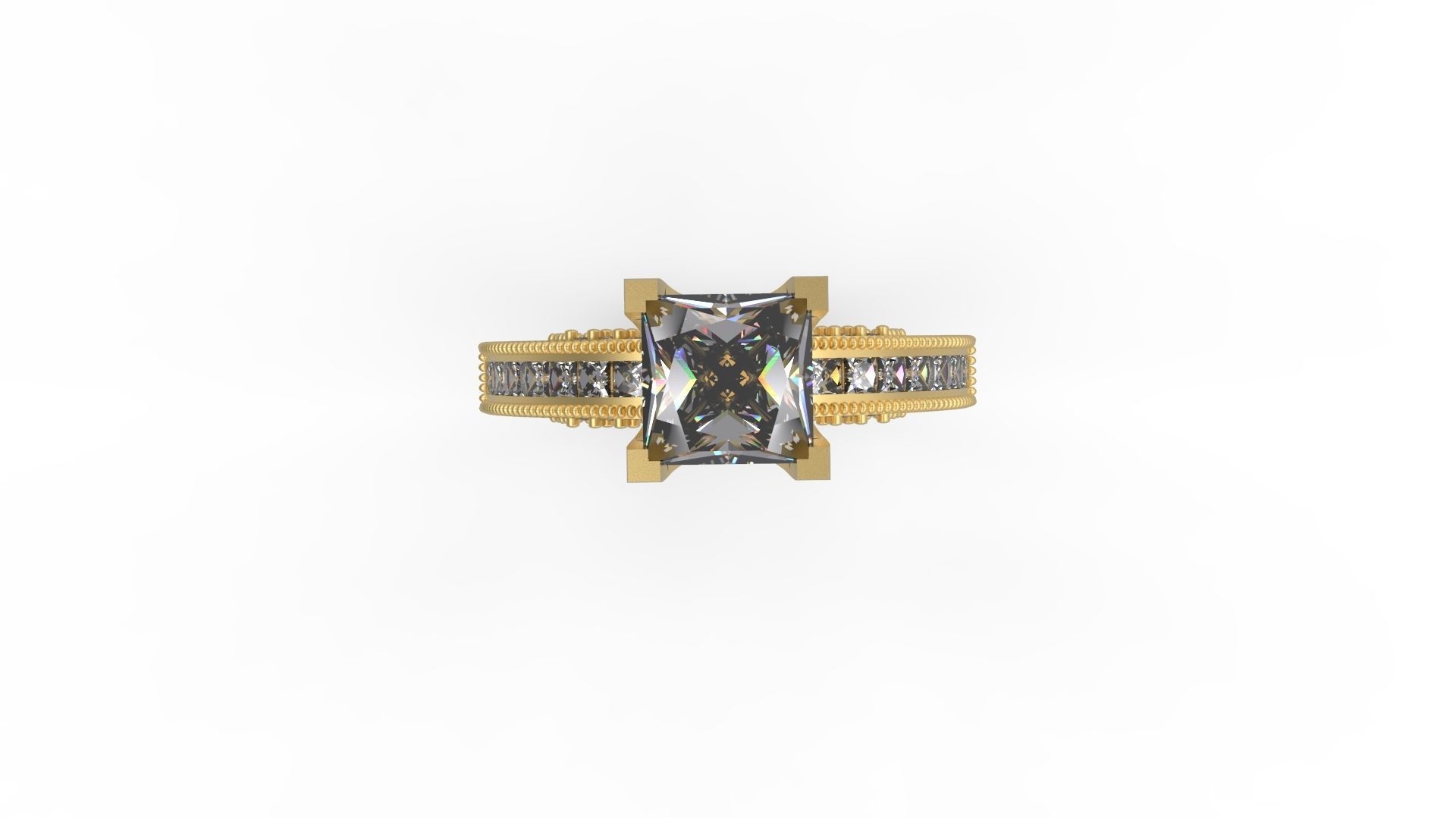 Woman Solitaire Ring 1218 3D print model_4